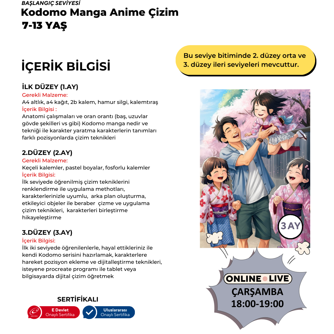 Kodomo Manga- und Anime-Zeichnen (7–13 Jahre)