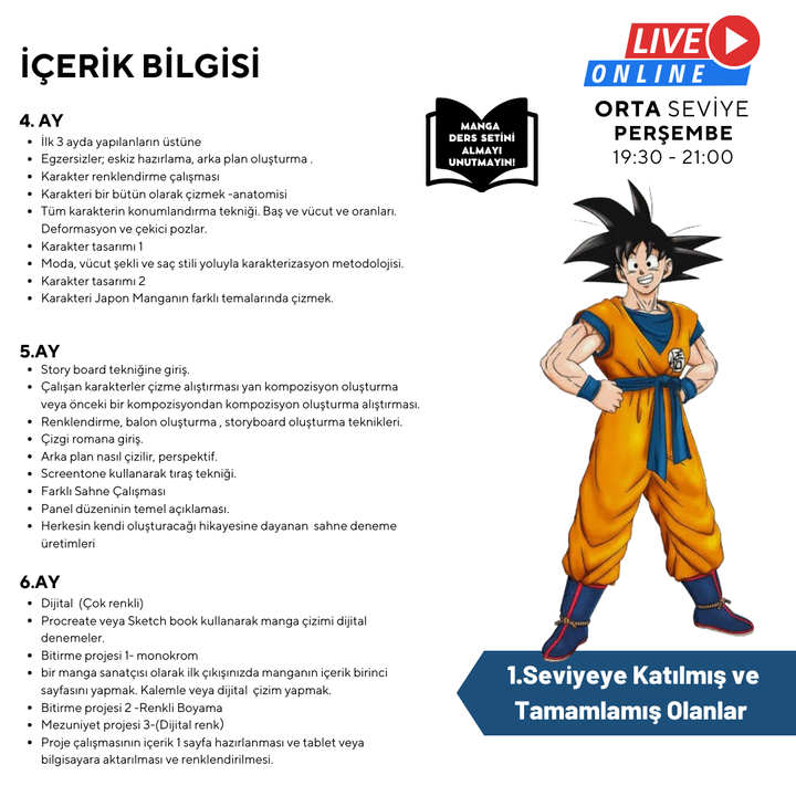 Mangaka Olmak için Japon Çizgi Roman (MANGA) Storyboard (Orta Seviye)