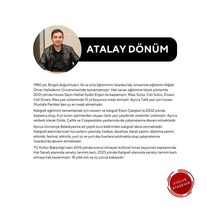 Güzel Yazı Yazma Sanatı (Kaligrafi ) -9-14 Yaş Yüz Yüze