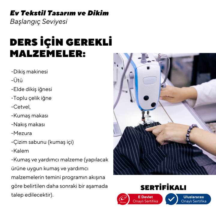 Ev Tekstil Tasarım  - Başlangıç Seviyesi