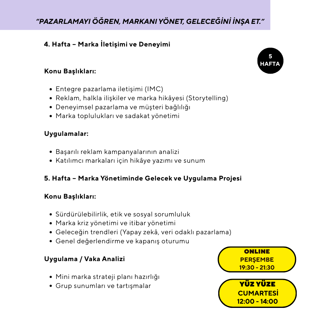 Pazarlama ve Marka Yönetimi