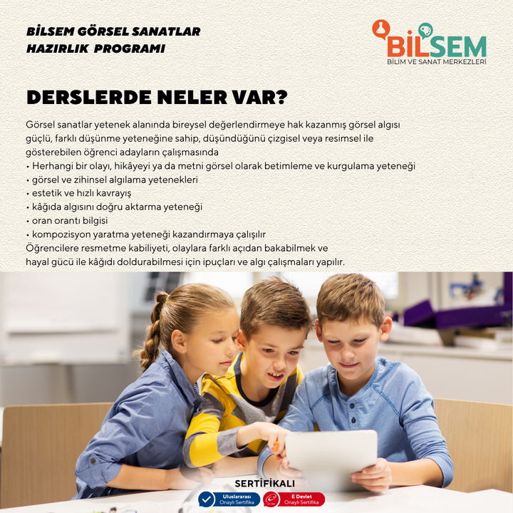 BİLSEM Görsel Sanatlar Hazırlık Programı - Yüz yüze