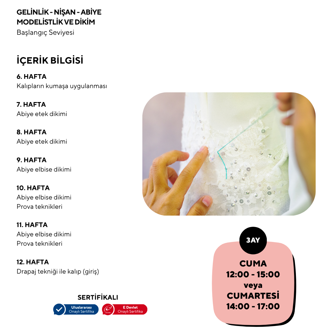 Design und Nähen von Braut-, Verlobungs- und Abendkleidern (Anfängerniveau)