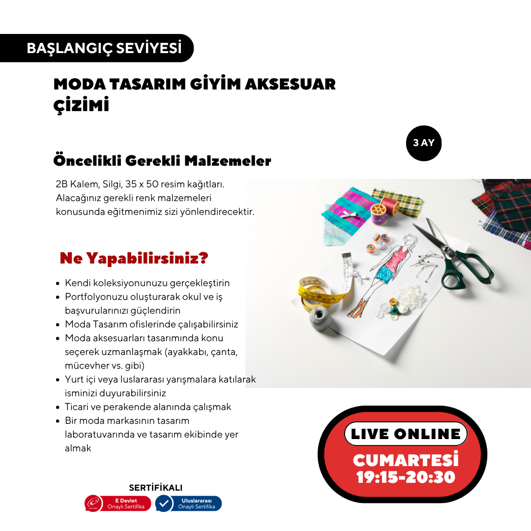 Disegno e sviluppo di modelli di accessori per abbigliamento e moda (online)