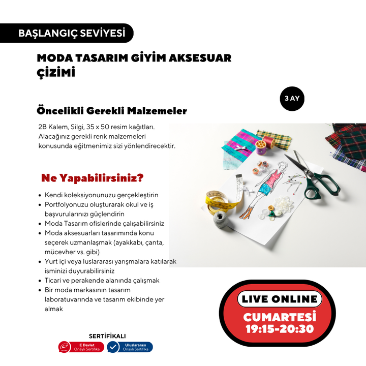Disegno e sviluppo di modelli di accessori per abbigliamento e moda (online)