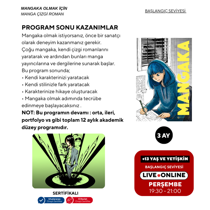 Mangaka Olmak için Japon Çizgi Roman (MANGA) Storyboard