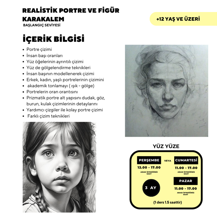 Realistik Portre ve Figür Karakalem - Yüz Yüze