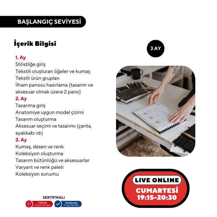 Disegno e sviluppo di modelli di accessori per abbigliamento e moda (online)