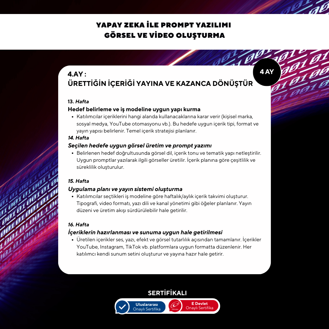 Yapay Zeka ile Prompt Yazılımı ( Görsel ve Video Oluşturma ) - Online