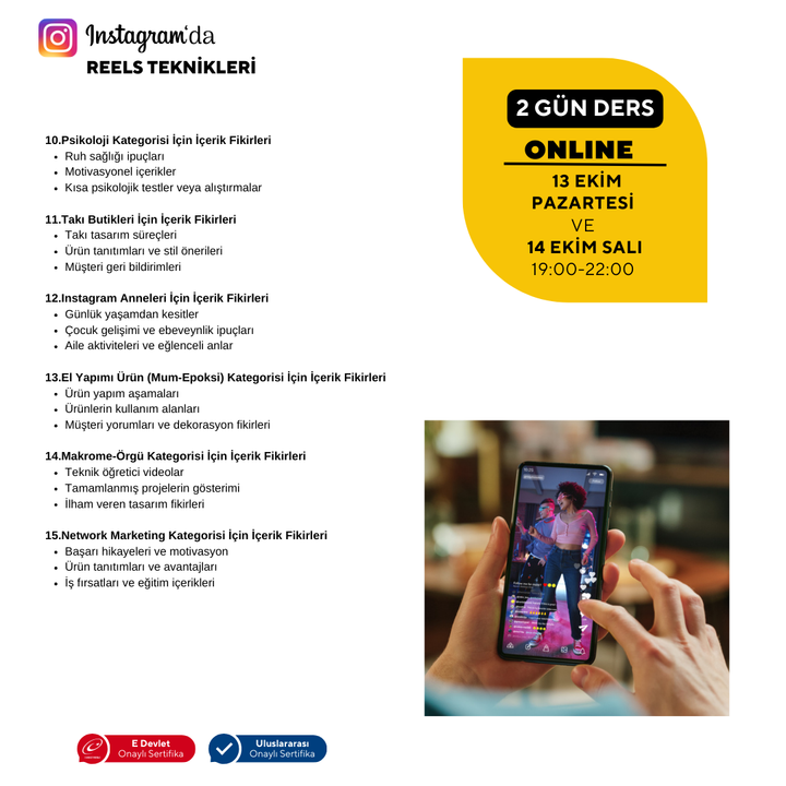 Instagram'da Reels Teknikleri -Online