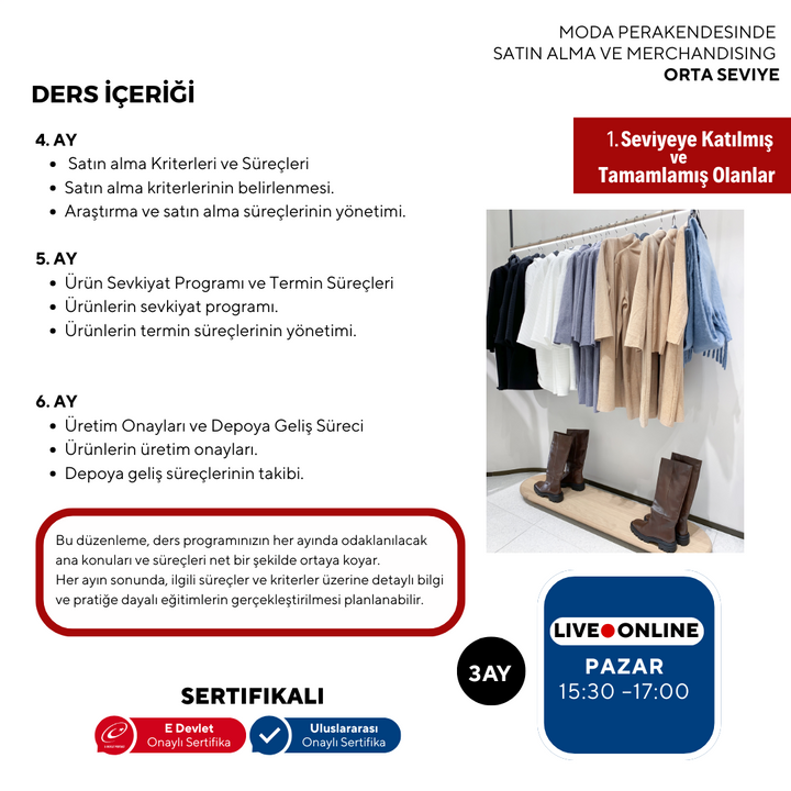 Acquisto e merchandising nel commercio al dettaglio di moda (online) - Livello intermedio