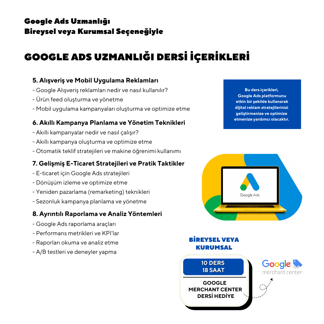 Google Ads Uzmanlığı - Özel Ders Online