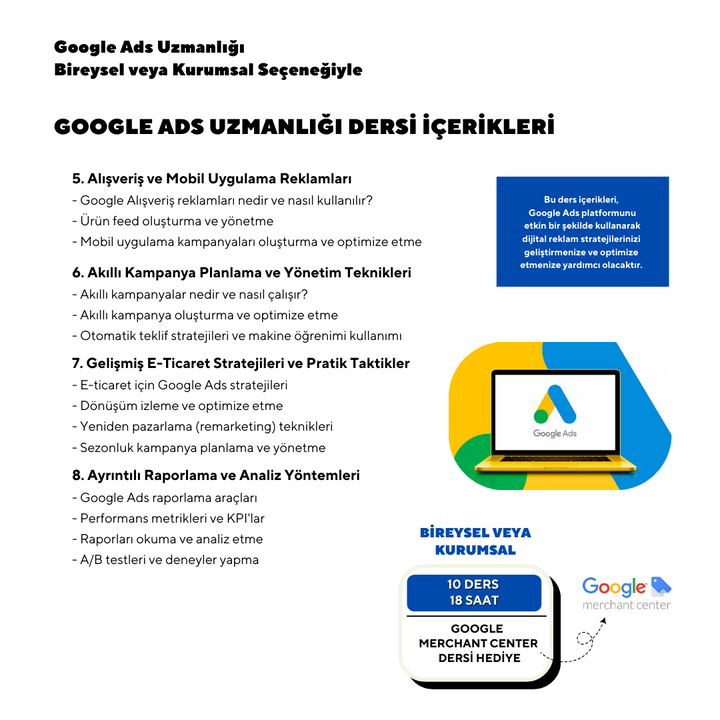 Google Ads Uzmanlığı - Özel Ders Online