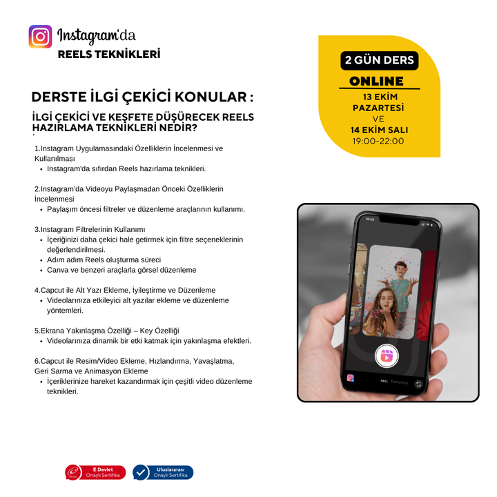 Instagram'da Reels Teknikleri -Online