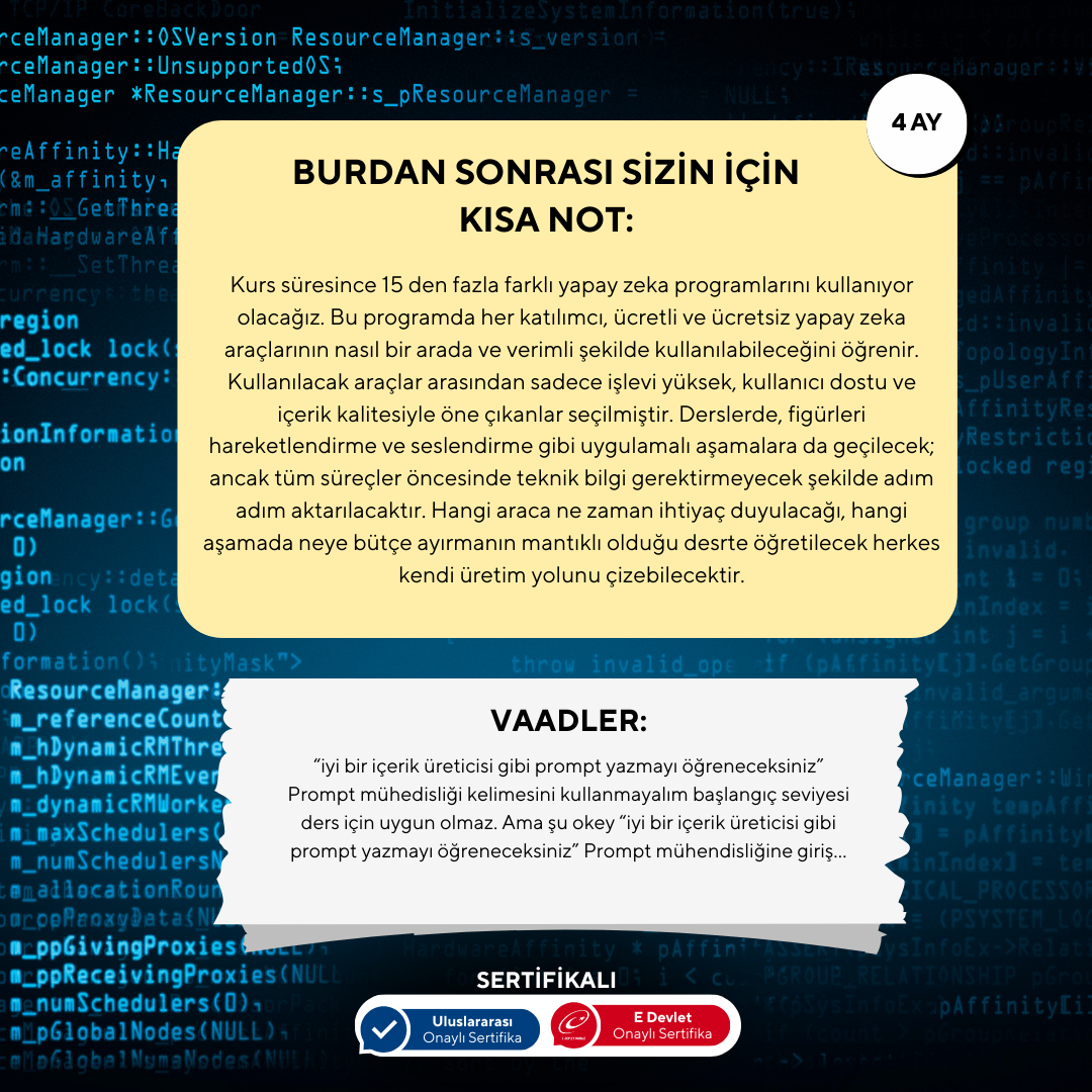 Yapay Zeka ile Prompt Yazılımı ( Görsel ve Video Oluşturma ) - Online