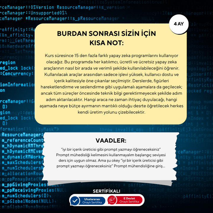 Yapay Zeka ile Prompt Yazılımı ( Görsel ve Video Oluşturma ) - Online