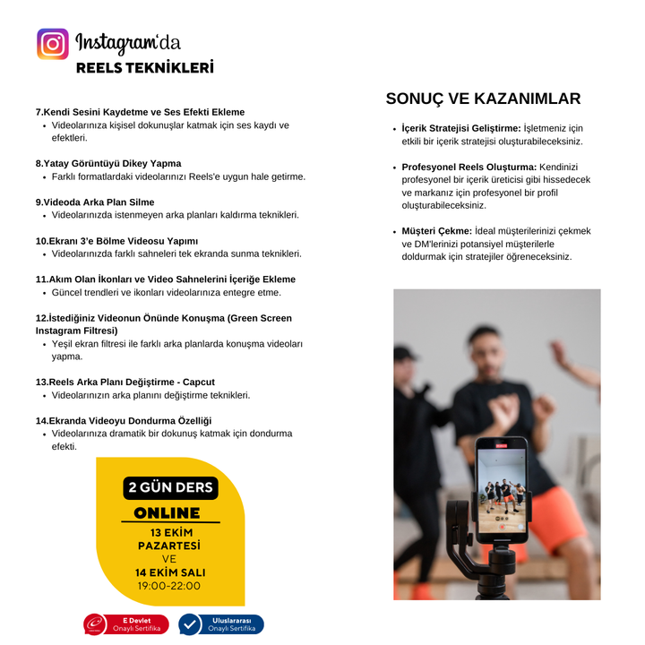 Instagram'da Reels Teknikleri -Online