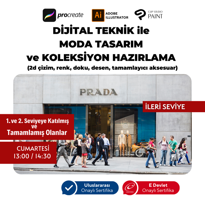 Moda Tasarım Dijital Çizim- (İleri Seviye) Yüz Yüze